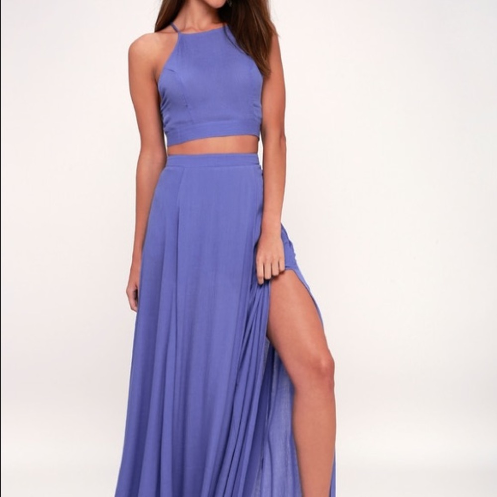 Lulu’s Periwinkle Maxi skirt and top set